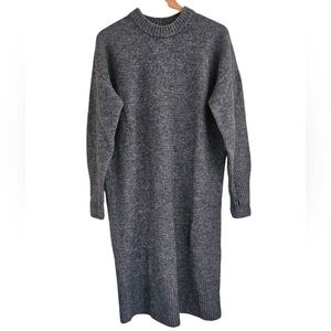 COS Oversized Cozy Alpaca Wool Blend Jumper Midi Dress Charcoal Gray, Size S